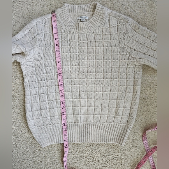 American Eagle waffle crewneck sweater cream size medium - Picture 9 of 10